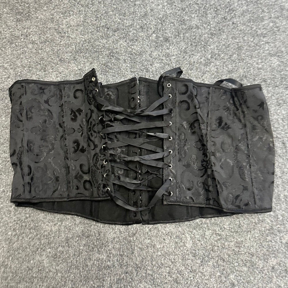 Unbranded Corset Belt Womens Size 5XL Black Jacquard Lace Up Goth Steampunk Wide